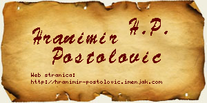 Hranimir Postolović vizit kartica
